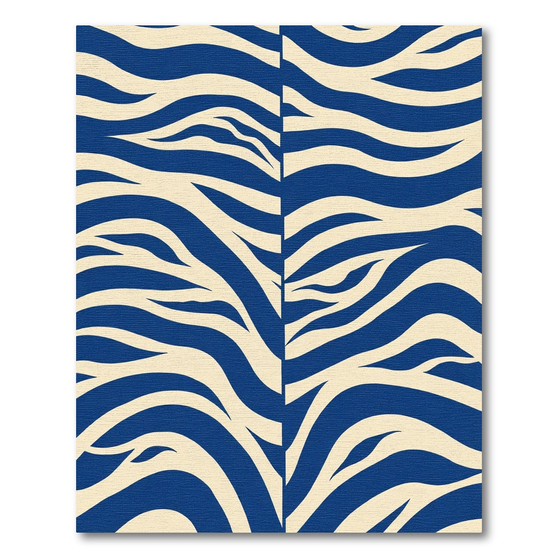Bold Blue Cream Tiger Stripes Rug
