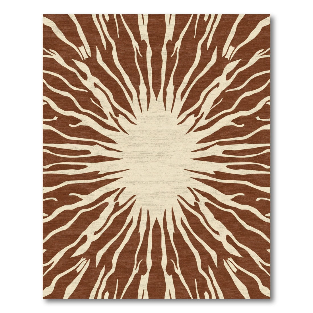 Brown Cream Radial Streak Rug