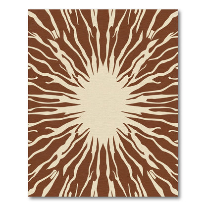 Brown Cream Radial Streak Rug