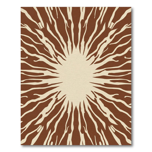 Brown Cream Radial Streak Rug