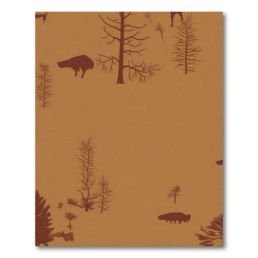 Woodland Creatures In Amber Landscape Rug