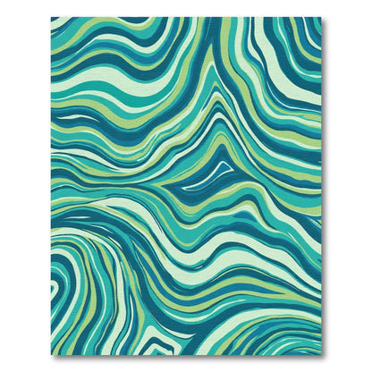 Deep Teal Swirled Abstract Rug
