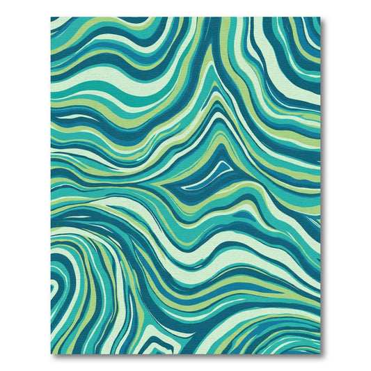 Deep Teal Swirled Abstract Rug
