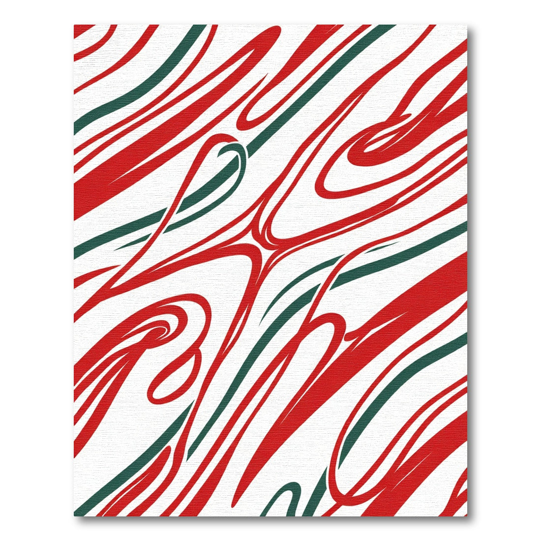 Crimson Green Swirl Abstract Rug