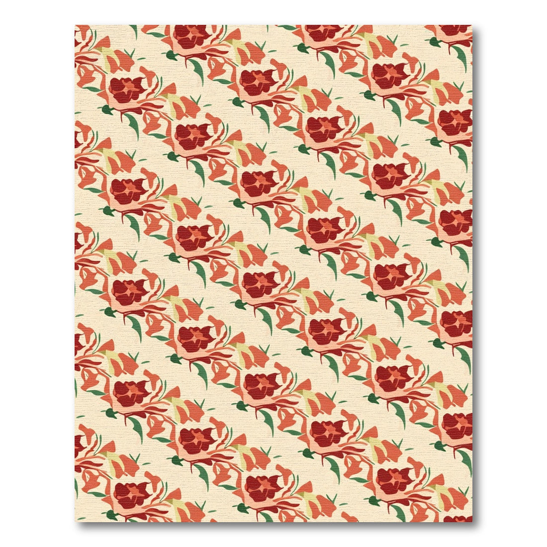 Rustic Red Bouquet Floral Arrangement Rug