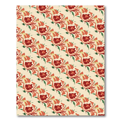 Rustic Red Bouquet Floral Arrangement Rug