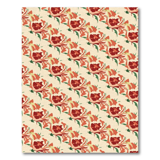 Rustic Red Bouquet Floral Arrangement Rug