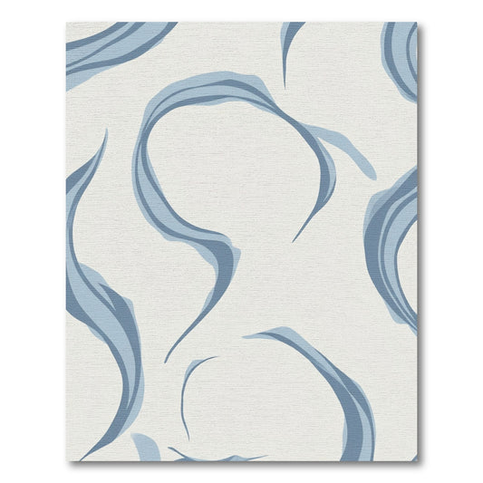 Soft Blue Flowing Swirls Rug