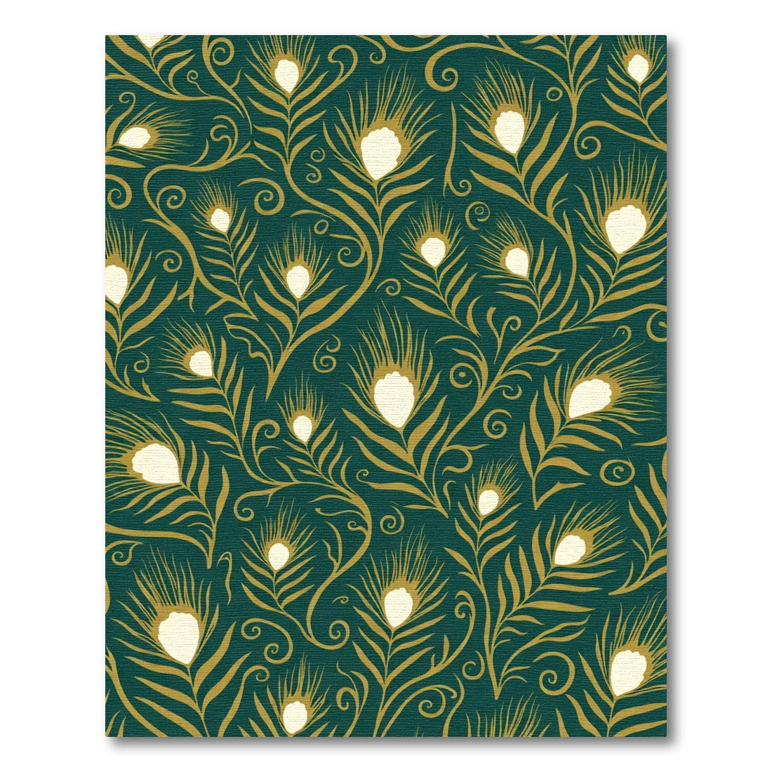 Emerald Gold Peacock Feather Flow Rug