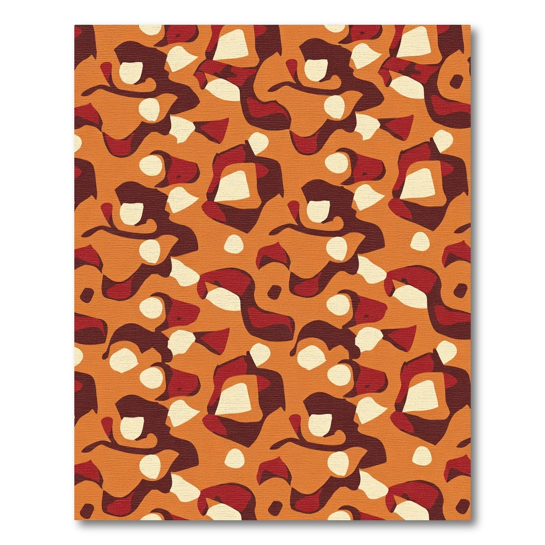 Earthy Amber Abstract Organic Forms Rug