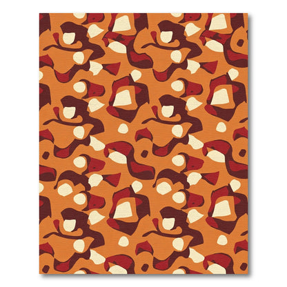 Earthy Amber Abstract Organic Forms Rug