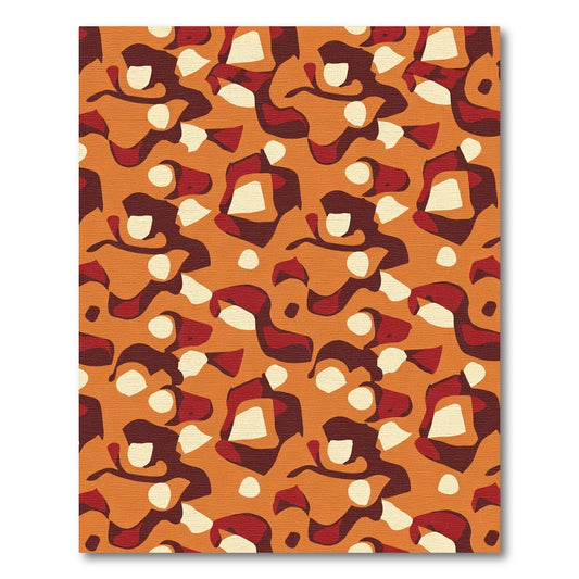 Earthy Amber Abstract Organic Forms Rug
