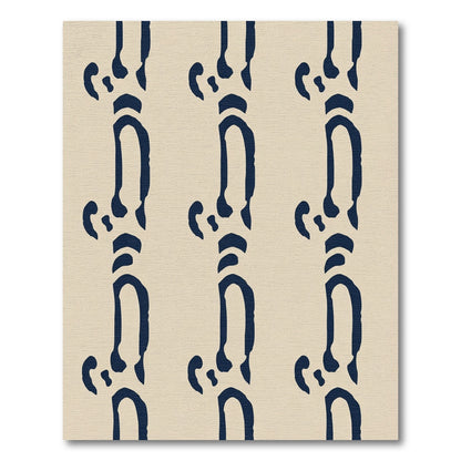 Navy Blue Abstract Vertical Stripes Rug