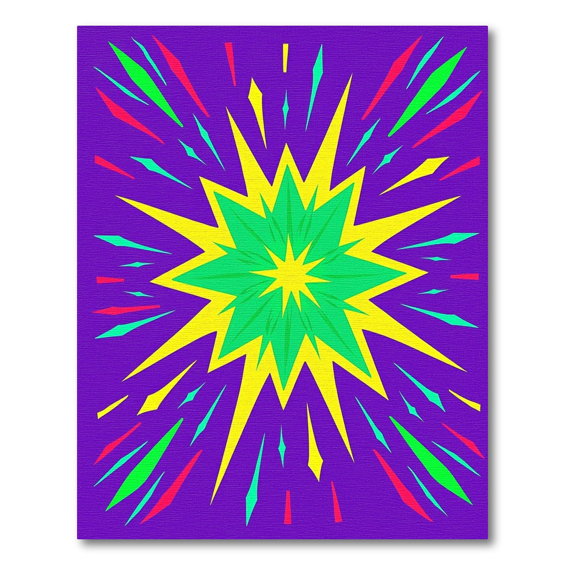 Electric Yellow Green Burst Explosion Rug