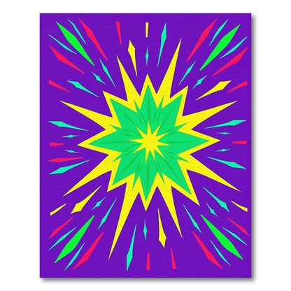 Electric Yellow Green Burst Explosion Rug
