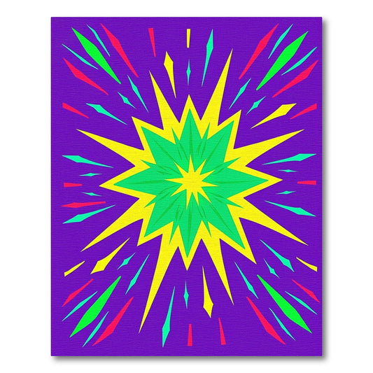 Electric Yellow Green Burst Explosion Rug