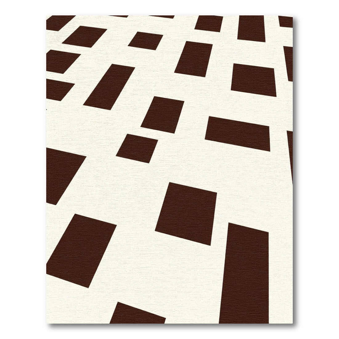 Geometric Dark Brown Abstract Squares Rug