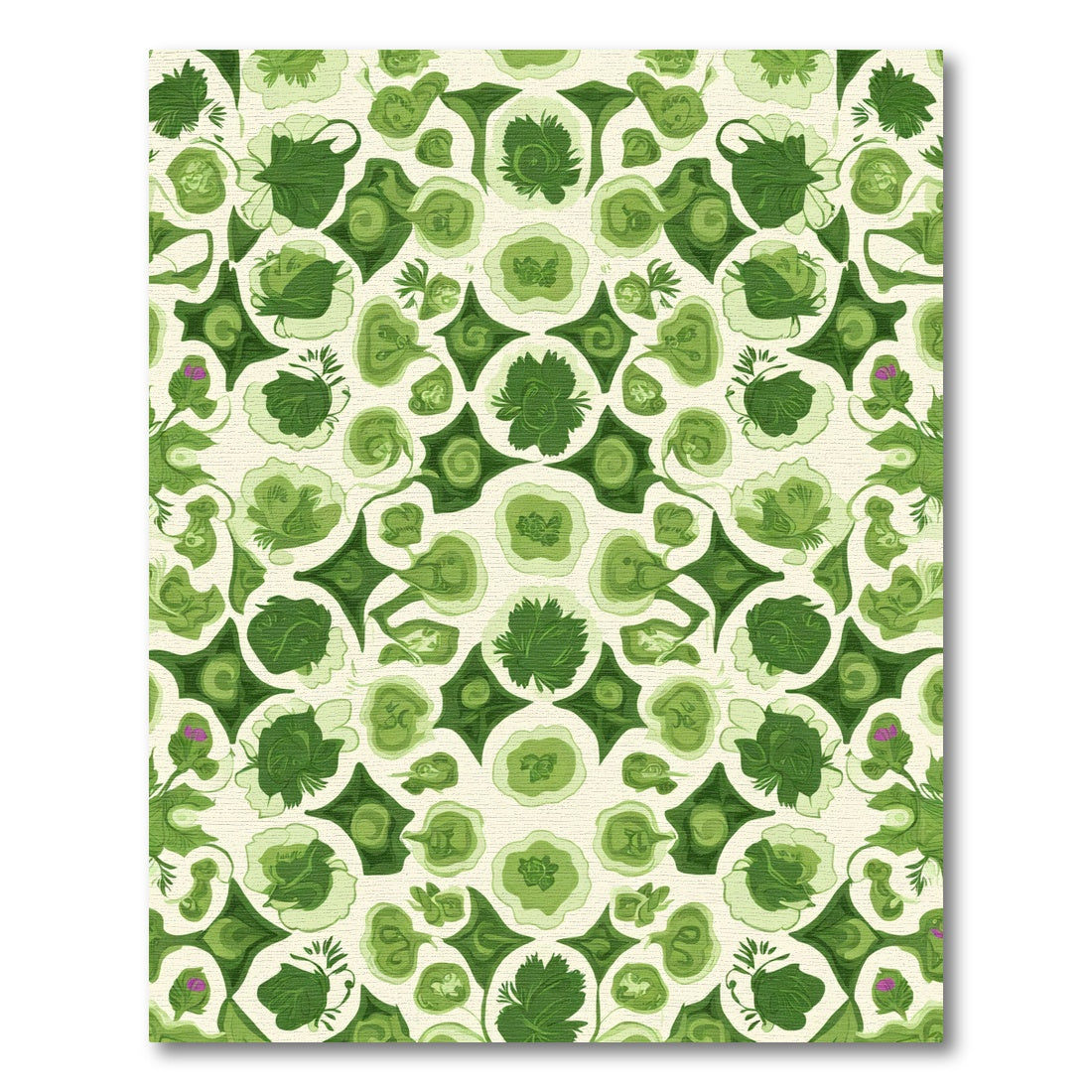 Emerald Green Floral Mandala Rug