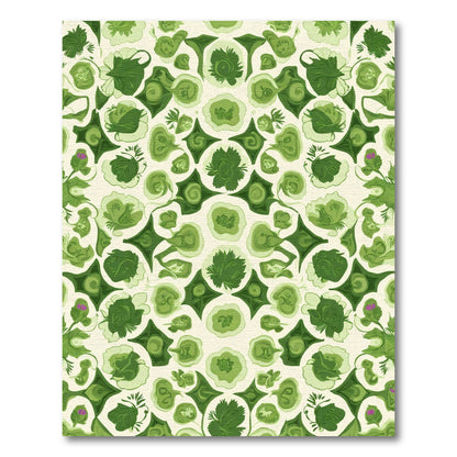 Emerald Green Floral Mandala Rug