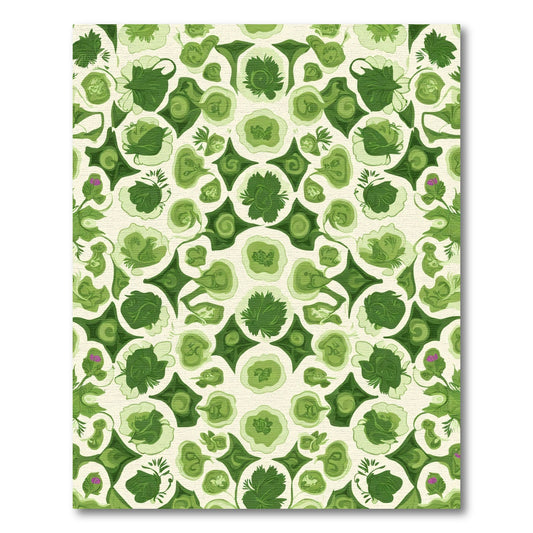 Emerald Green Floral Mandala Rug