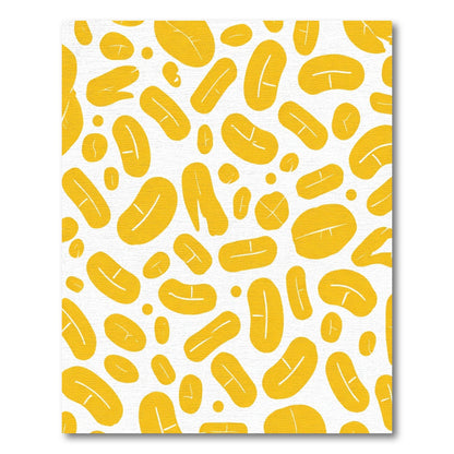 Sunshine Yellow Abstract Bean Shapes Rug