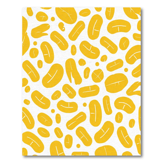 Sunshine Yellow Abstract Bean Shapes Rug