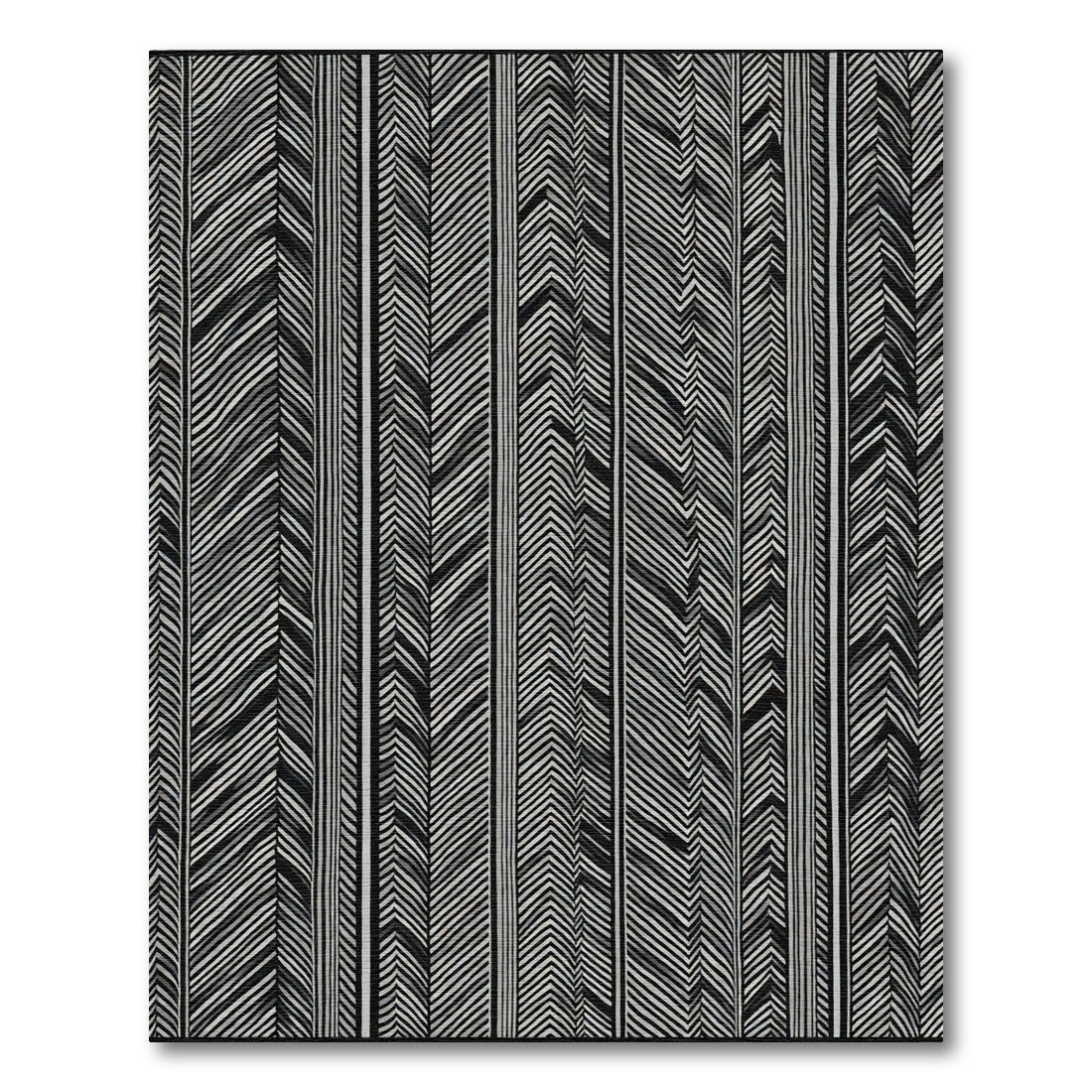 Monochromatic Zigzag Stripe Composition Rug