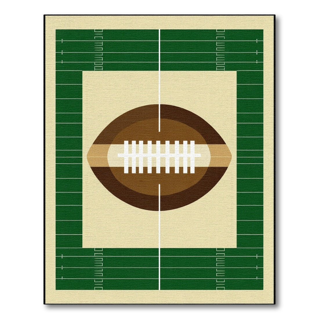 Green Yard Lines Football Design Rug
