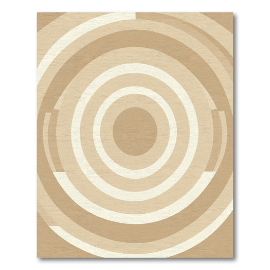 Warm Neutral Concentric Circles Rug