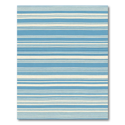 Soft Blue And Cream Stripe Rug