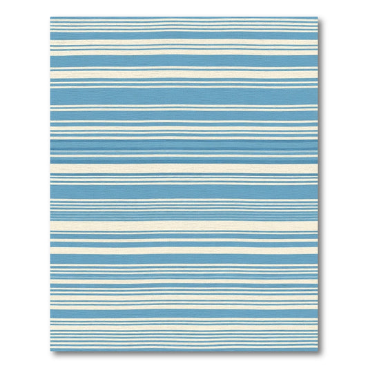 Soft Blue And Cream Stripe Rug