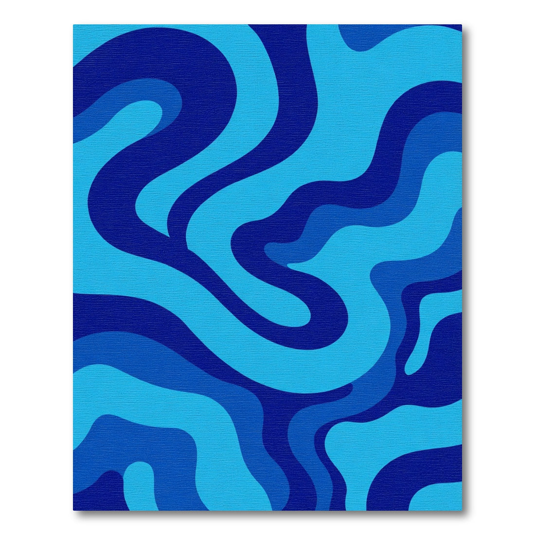 Abstract Blue Swirl Wavy Rug