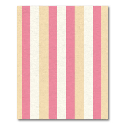 Sweet Pastel Pink Cream Stripe Rug