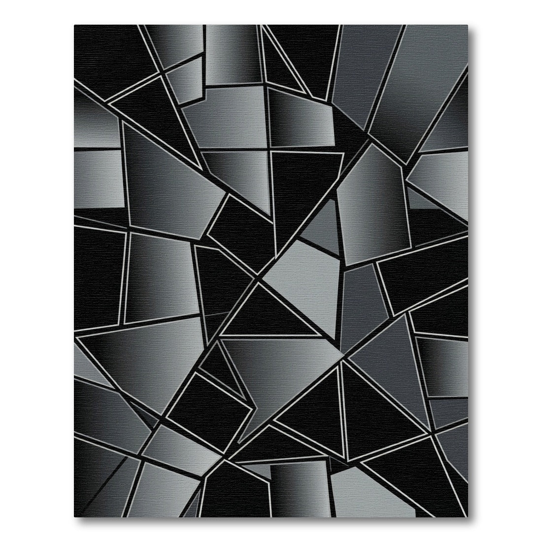 Grayscale Geometric Shattered Composition Rug