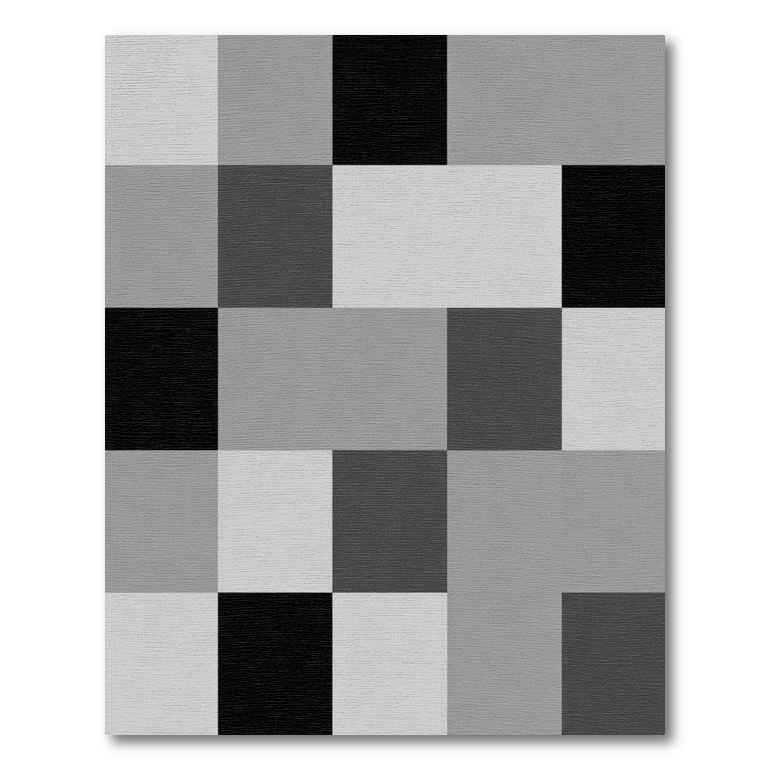 Monochromatic Checkerboard Square Arrangement Rug
