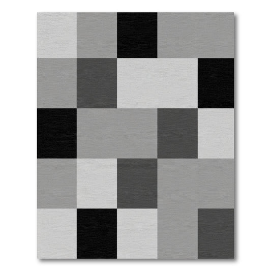 Monochromatic Checkerboard Square Arrangement Rug