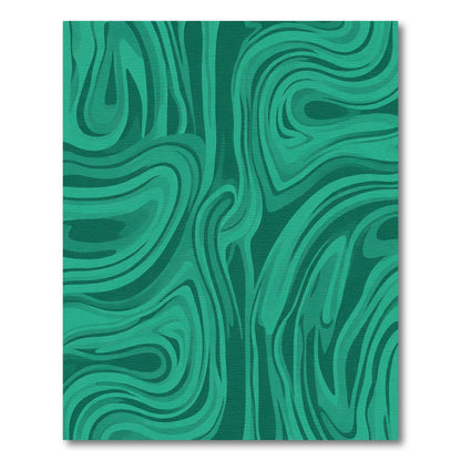 Emerald Green Swirl Abstract Art Rug