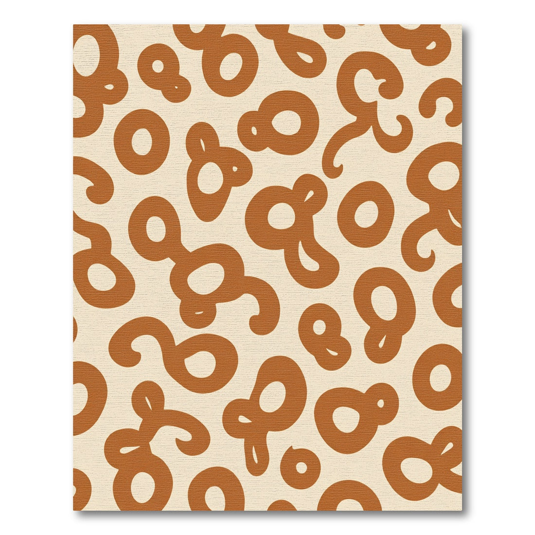 Terracotta Organic Blob Over Cream Rug