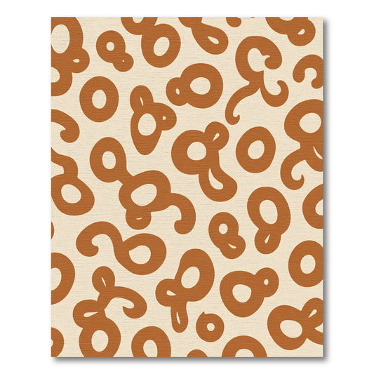 Terracotta Organic Blob Over Cream Rug