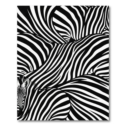 Bold Monochrome Layered Zebra Stripe Rug