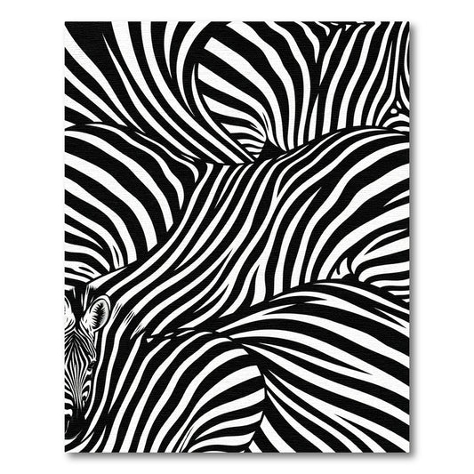 Bold Monochrome Layered Zebra Stripe Rug