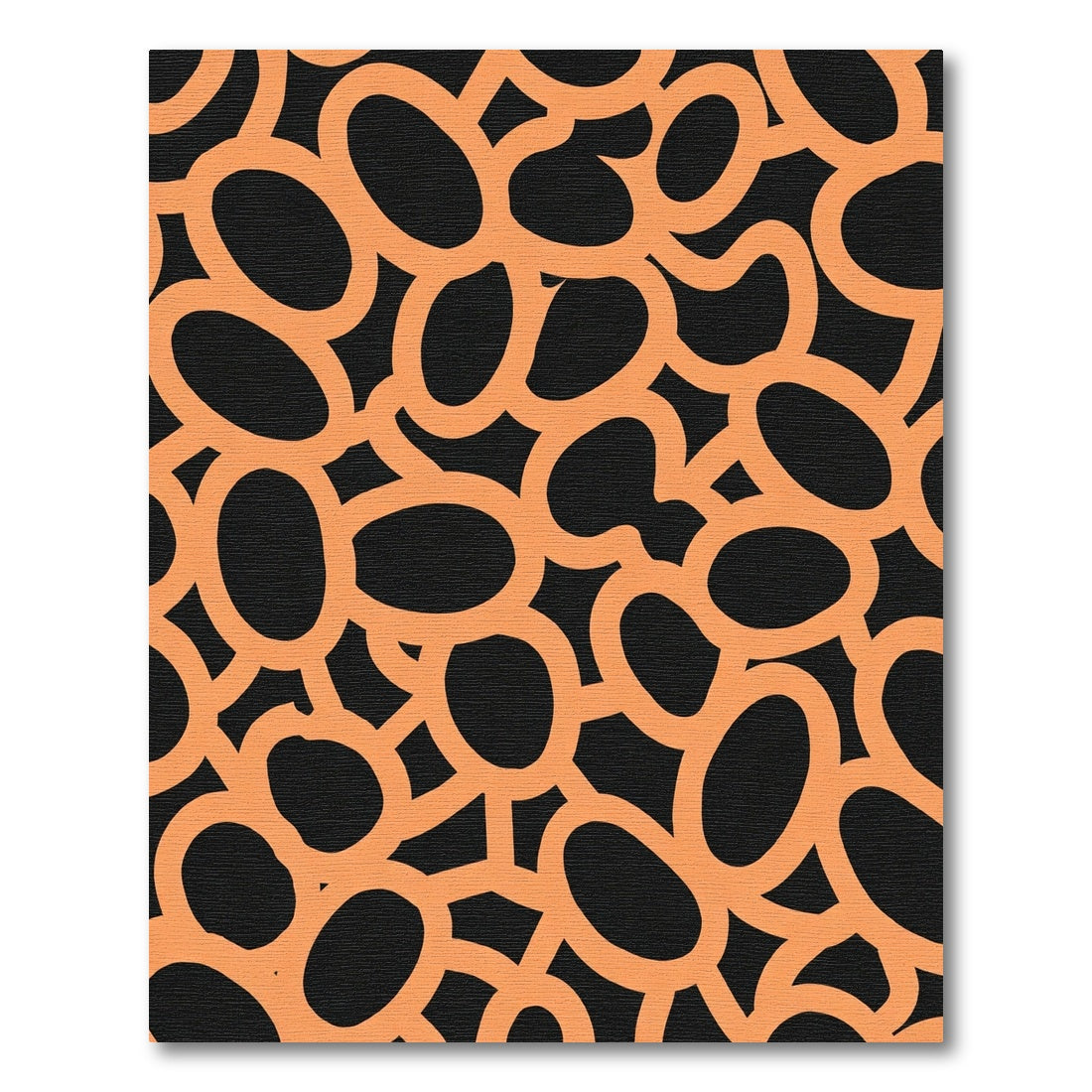 Orange Pebble Contemporary Interlocking Forms Rug