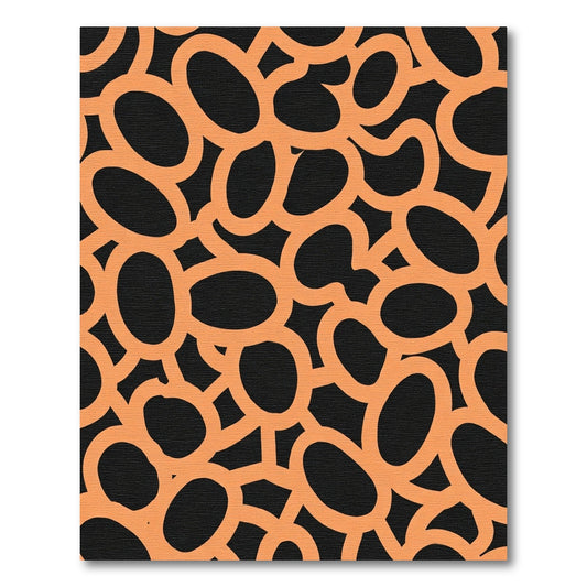 Orange Pebble Contemporary Interlocking Forms Rug