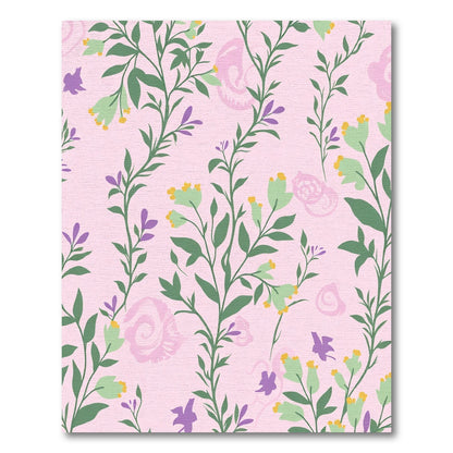 Pastel Pink Botanical Garden Floral Rug