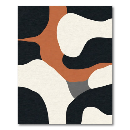 Abstract Terracotta Black Cream Harmony Rug