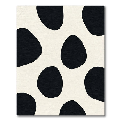Bold Black and White Droplet Spots Rug