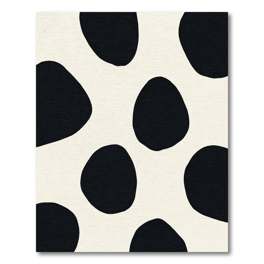 Bold Black and White Droplet Spots Rug