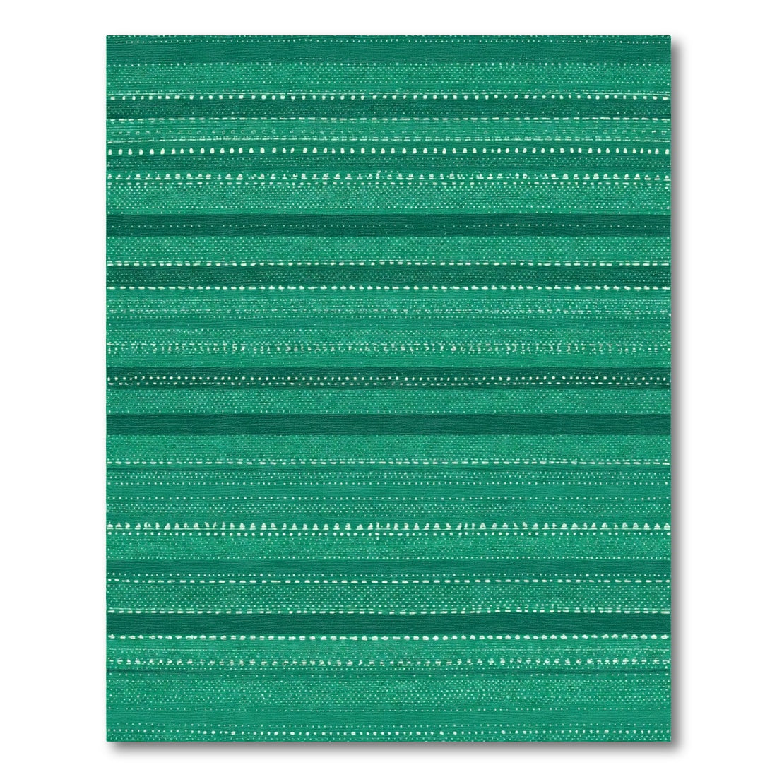 Emerald Green Striped Dot Medley Rug
