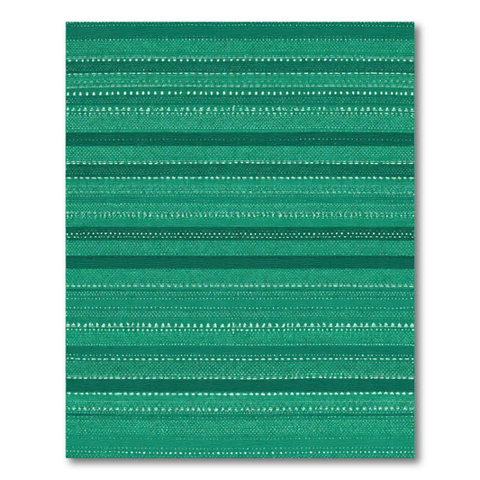 Emerald Green Striped Dot Medley Rug