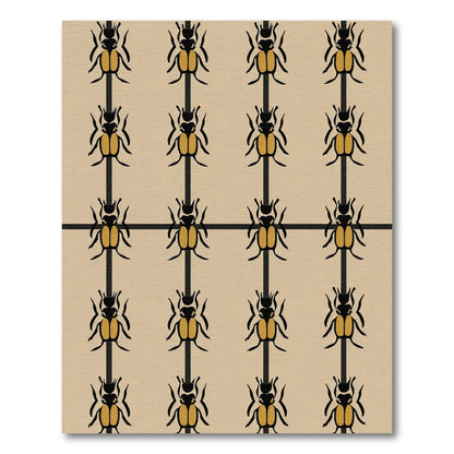 Golden Beetle Grid Graphic Rug